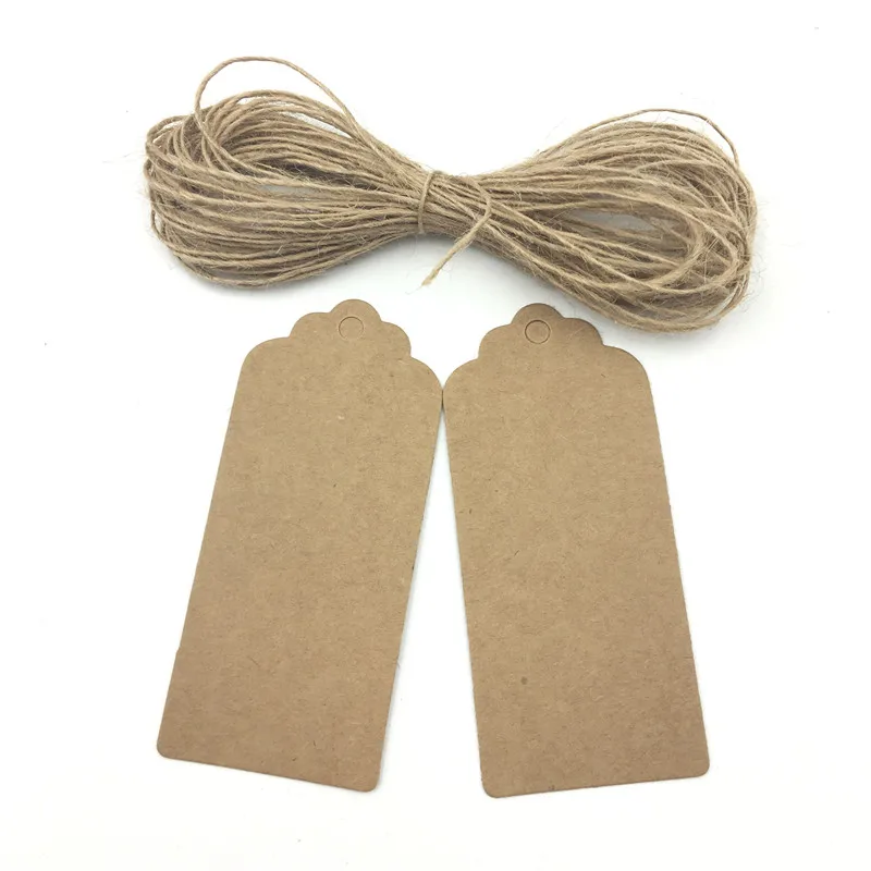 100 шт./лот белые черные коричневые бирки из крафт-бумаги этикетка на голову