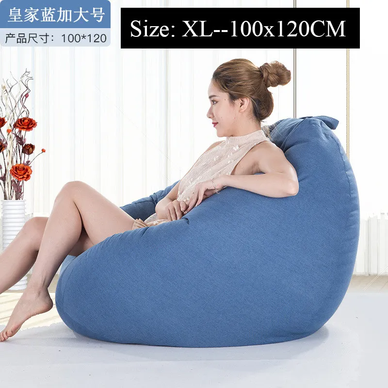 blue-XL Диван-сумка, кресло для шезлонга, диван-сиденье, мебель для гостиной, без наполнителя, Beanbag, диван-кровать, пуф, пуховый диван, ленивый татами - Цвет: blue-XL
