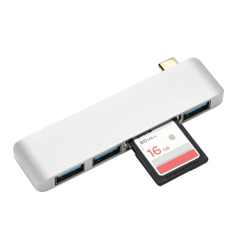 Ouhaobin Кардридеры алюминиевый тип c USB 3 0 в 1 комбо хаб для ноутбука MacBook HP Dell Surface Pro