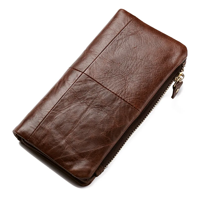 100% мужской кошелек из воловьей кожи со съемной сумкой для мобильного телефона