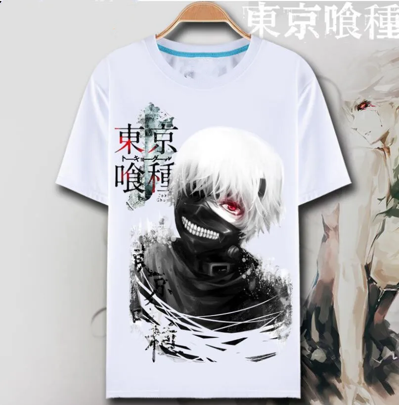 2018 новая японская Футболка с принтом Tokyo Ghoul футболка короткими рукавами и