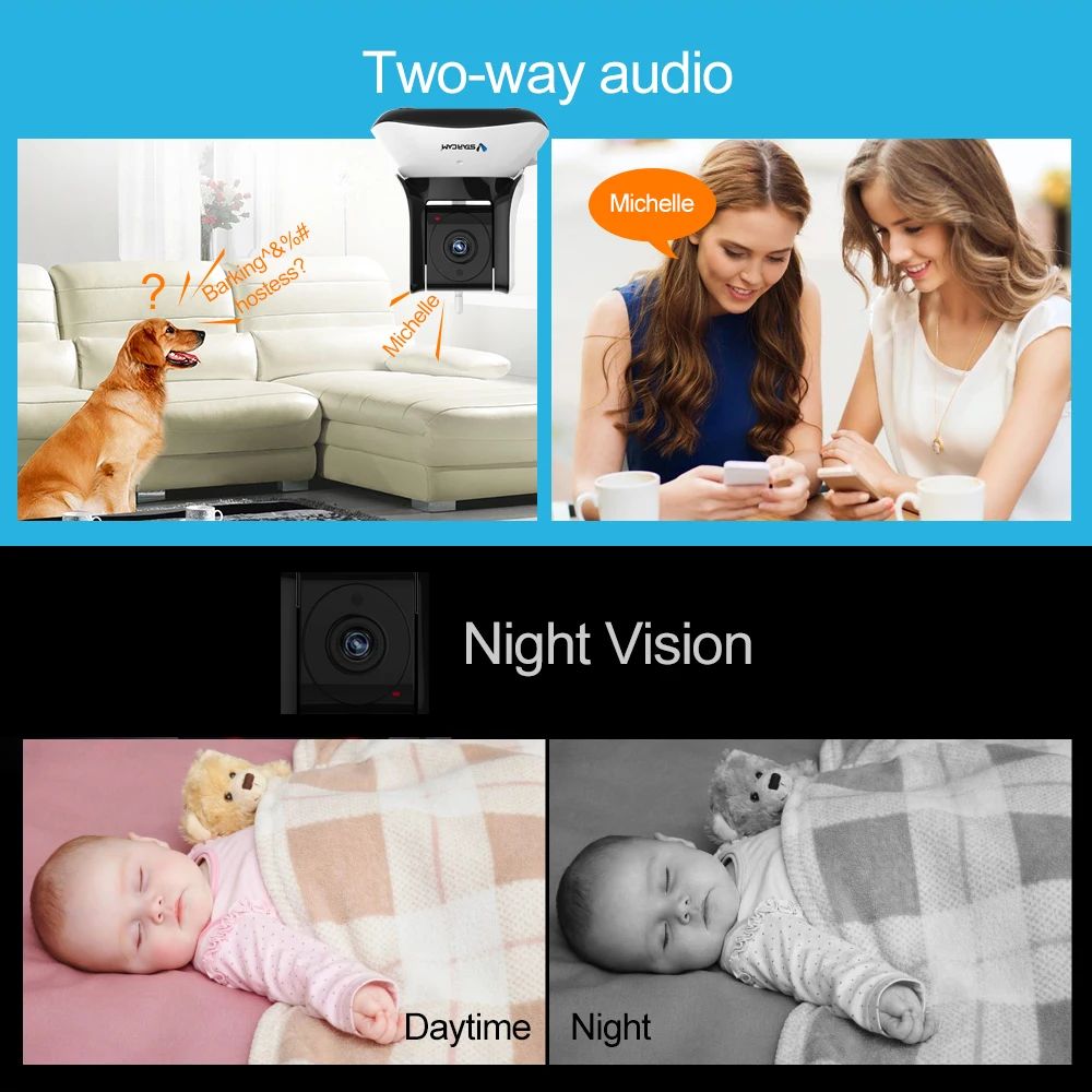 2MP беспроводной Babyfoon детский монитор камера Wifi HD няня 2 способа Аудио ИК ночного видения сетевая камера детская рация няня