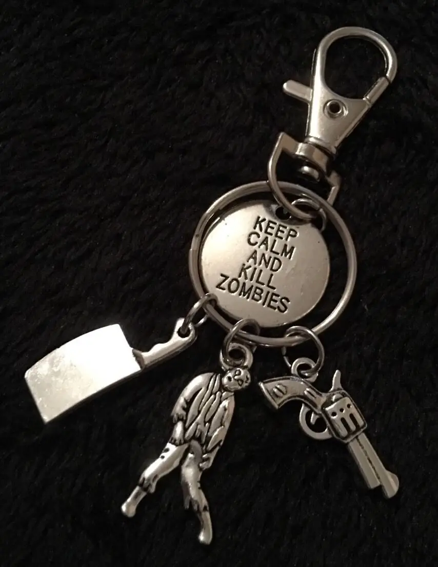 1 шт. брелок с зомби-шармом для ключей Ходячие мертвецы пистолет подвеска новый
