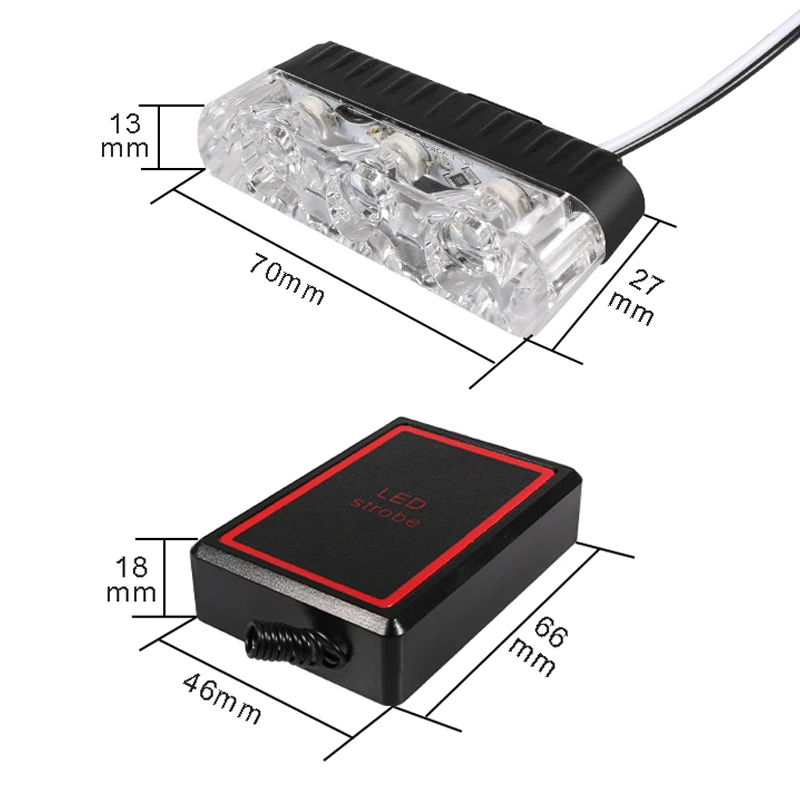 YCCPAUTO 4x3LED 12В беспроводной дистанционный светодиодный стробоскоп полицейская