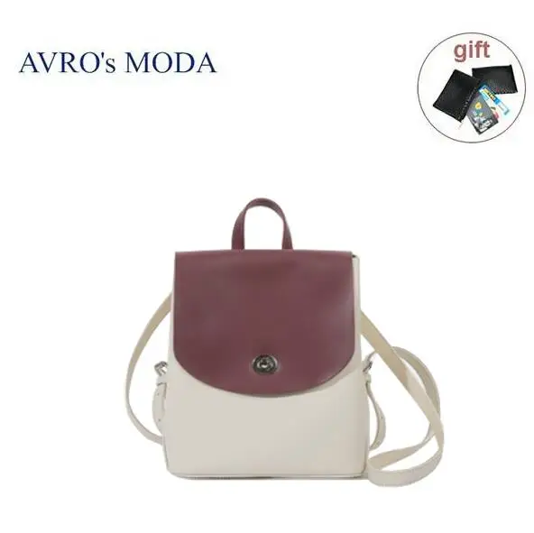 wine red AVRO's MODA женмский рюкзак сумка женская натуральная кожа сумки дизайнерские женские маленькие модные подростковые школьные рюкзаки - Цвет: wine red