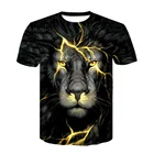 Новейшая 3d футболка с принтом молниеносного льва, классная футболка с изображением животного, мужскиеженские черные летние топы с коротким рукавом, модные футболки для мужчин