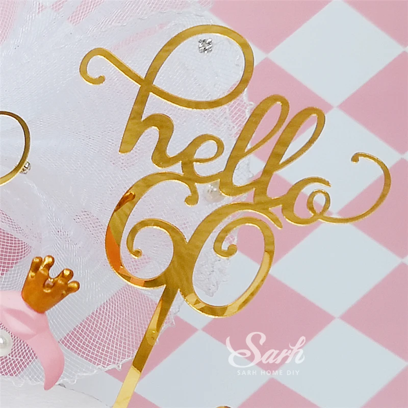 Золотые топперы hello 21/30/40/50/60 для торта с ручным написанием украшение вечеринки в