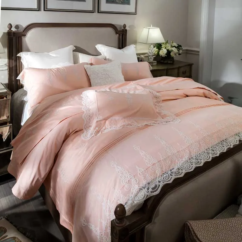 Комплект постельного белья из длинного степлера и хлопка с вышивкой во