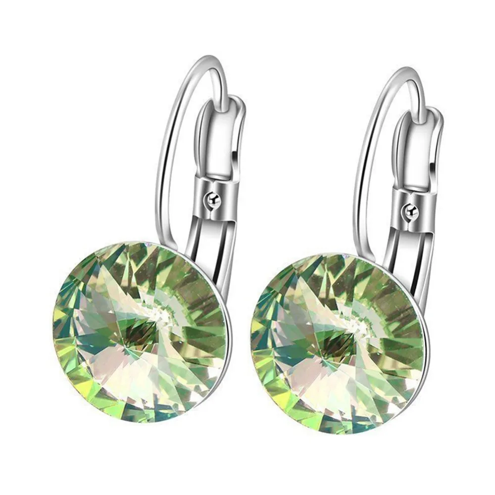 10 цветов Большой овальный Циркон Серьги кольца для Для женщин Мода австрийского