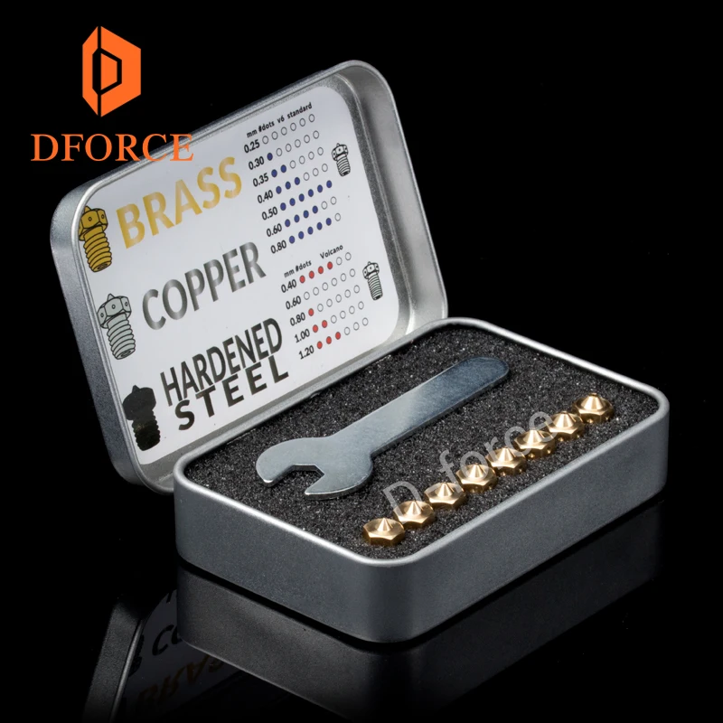 DFORCE высокое качество E3D V6 сопла для 3D принтеров hotend полный размер пакет сопло