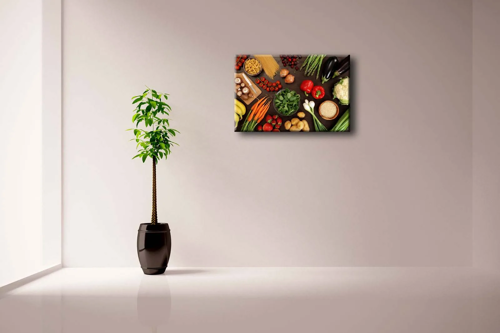 1 Pic Framed Wall Art Pictures Vegetables Fruit Healthy Foods Canvas Print Posters With Wooden Frames For Decor | Дом и сад