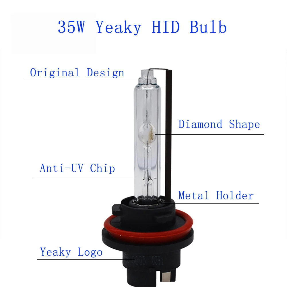 Yeaky 35 Вт HID лампы Супер яркий 4500 к H1 H7 5500K H11 9005 D2H 6500K Yeaky лампы D1S D2S D3S D2R D2R D4S Yeaky HID лампы