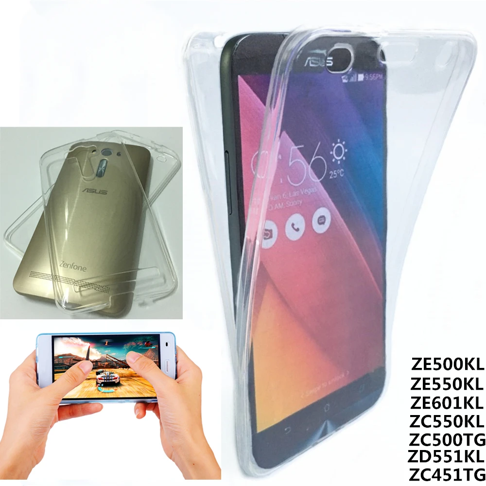 Силиконовый полноразмерный Прозрачный чехол для ASUS Zenfone ZE550KL ZE500KL ZE601KL ZC550KL ZC500TG