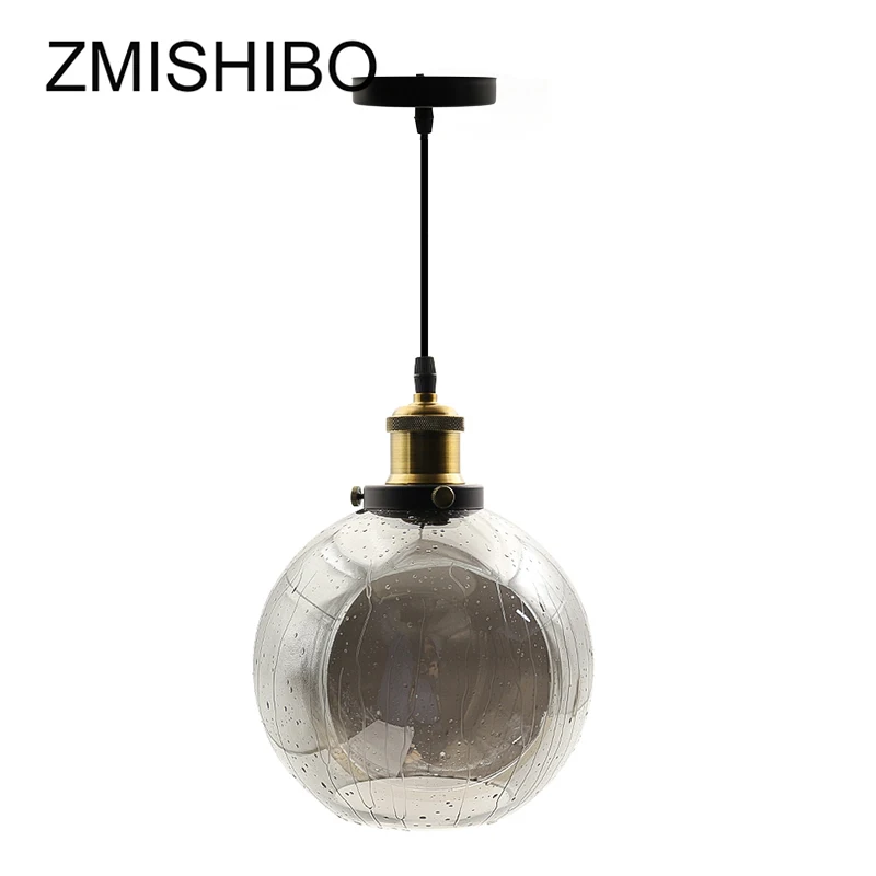 ZMISHIBO скандинавские E27 110 V-220 V подвесные лампы, креативные серые с эффектом капель дождя, стеклянные кухонные подвесные светильники, домашнее декоративное осветительное приспособление - Цвет корпуса: Type B