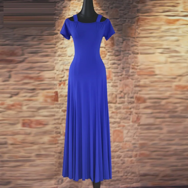 Женское платье для бальных танцев черное/фиолетовое/синее выступлений и