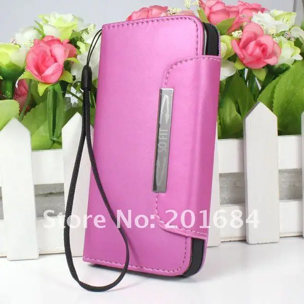 New Fashion Wallet-type Leather Case Cover For iPhone 5 5th 50pcs/lot |