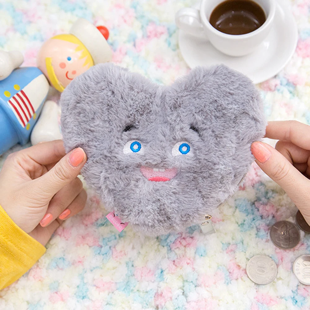 Женская сумка Lanzon с милым сердцем вышивкой мультяшный Кошелек для монет девочек