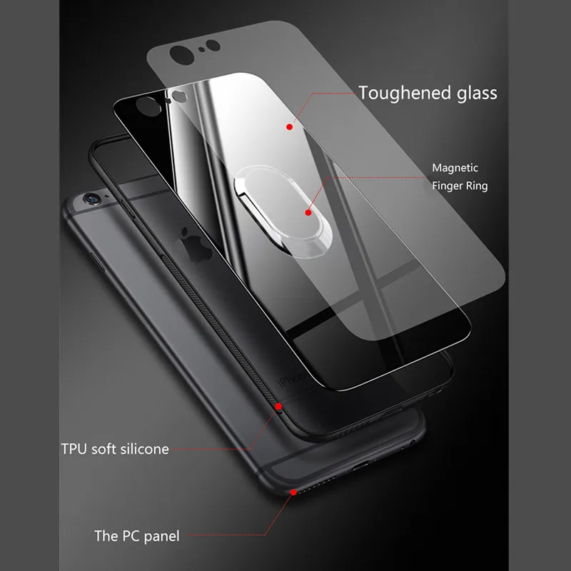 Магнитный автомобильный держатель чехол из закаленного стекла для iPhone 11 Pro Max X XR XS