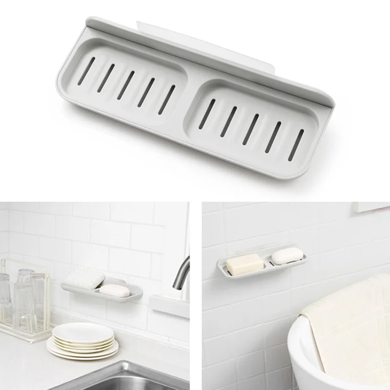 Suction Cup Soap Holder Wall Mounted Draining Dish for Bathroom Kitchen LXY9 AP08 | Дом и сад