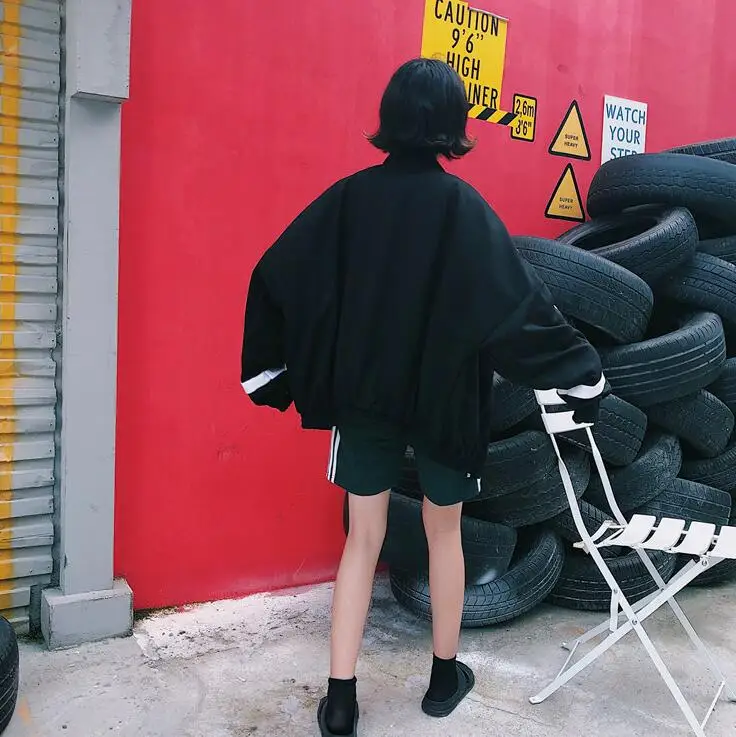 Куртки женские свободные шикарные корейский стиль Harajuku женская одежда повседневная простая универсальная с длинным рукавом Модная белая Лоскутная Повседневная