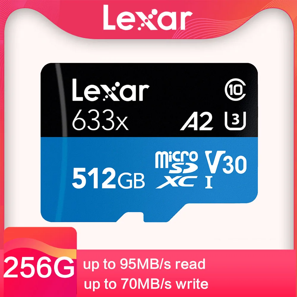Карта памяти Lexar Micro SD высокоскоростная карта 512 ГБ 32 64 128 256 SDXC Class10 U3 TF для флеш
