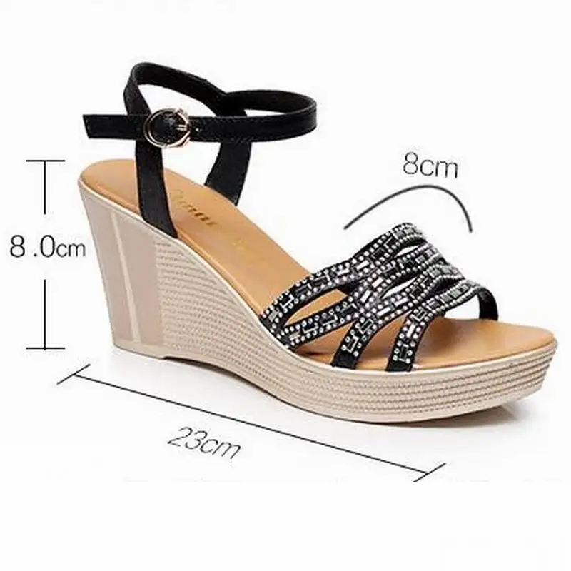 Женские босоножки на платформе GKTINOO повседневные сандалии-гладиаторы танкетке с