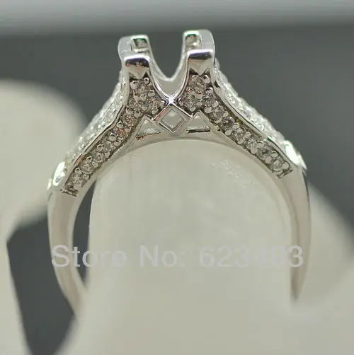 Кольцо принцессы из твердого белого золота с натуральным бриллиантом 0.30ct 6x6 мм 100%