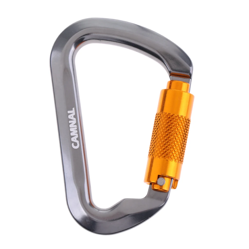 25KN Twist Gate Авто самоблокирующийся d-образный карабин скалолазание дерево Arborist спасательная собака клип крюк для гамака-серый