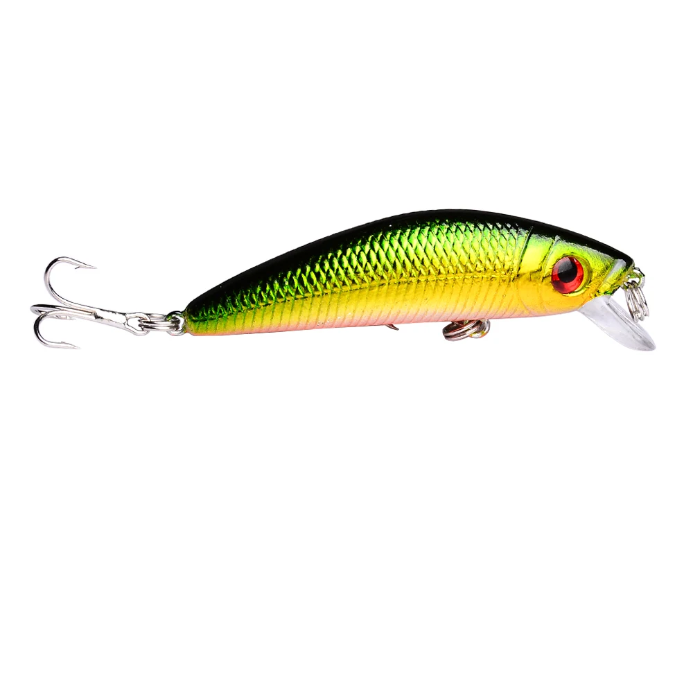 

1Pcs Fishing Minnow Spinner Lure 8.5cm/7.6g Laser 3D Eyes Hard Baits 6#Hooks For Wobblers Pike Winter Sea Fishing Decoy Tools