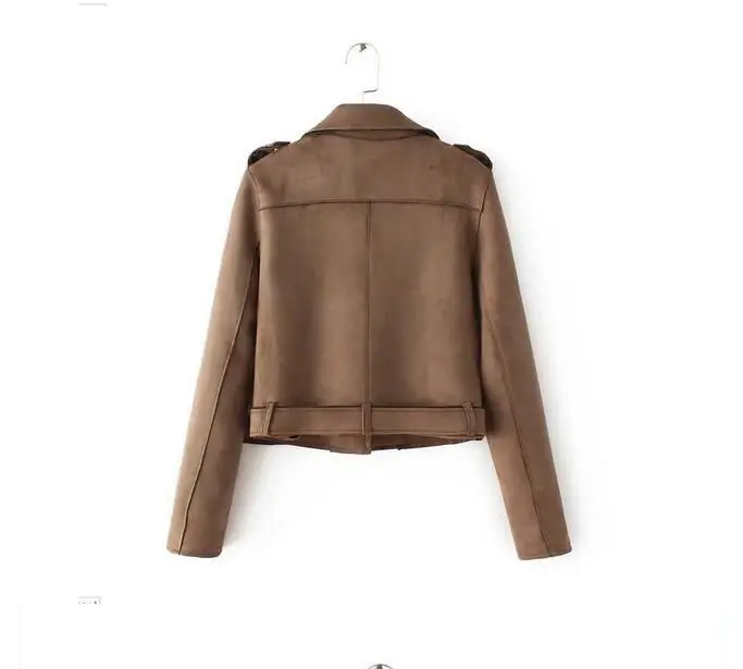 2018 Весенняя мода имитация оленьей шкуры короткая куртка Осень зима нагрудные