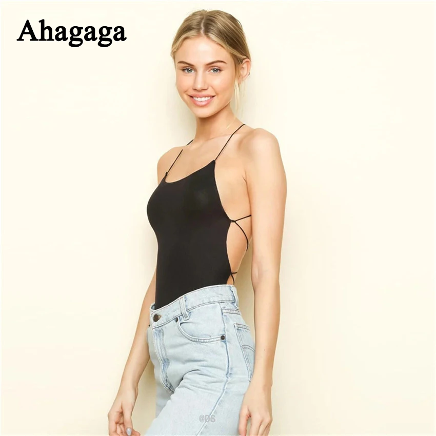 Ahagaga 2019 весенне-летние комбинезоны женские модные однотонные сексуальные