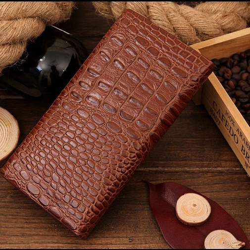 Мужские кошельки, натуральная кожа, высокое качество, 3 размера, кошелек, стиль, крокодиловые карты и держатели для удостоверений личности, многофункциональный мужской кошелек