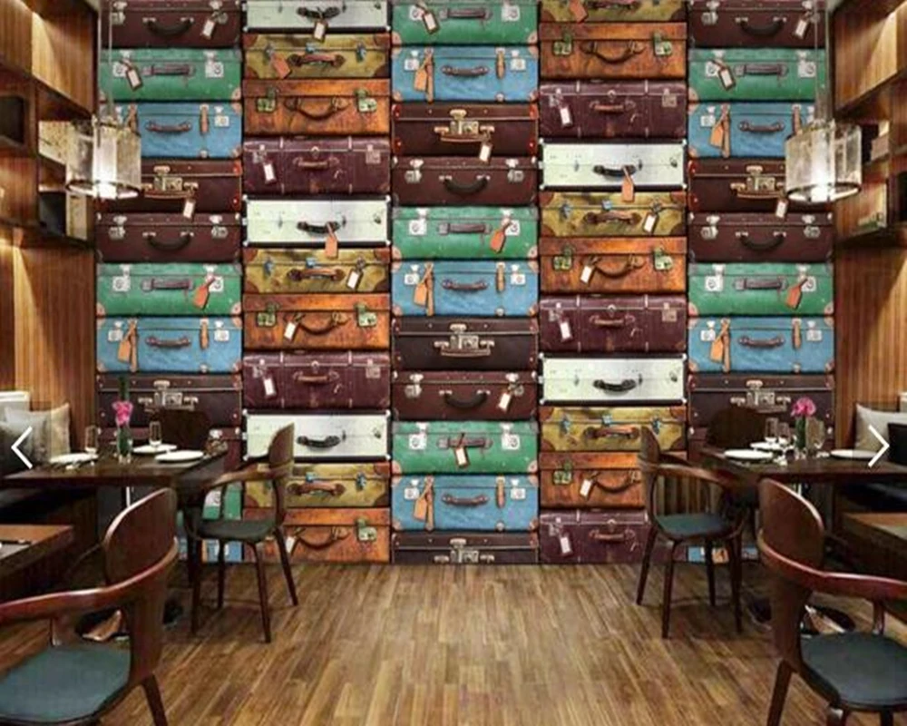 Пользовательские 3D Ретро обои европейская дорожная коробка фрески для кафе бар