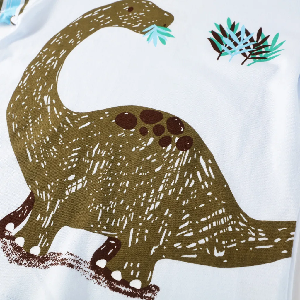 2 шт. Повседневная Пижама с рисунком динозавра футболка и шорты|Комплекты одежды