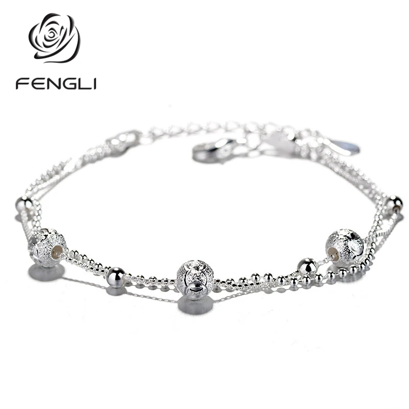Женский двухслойный браслет FENGLI регулируемый с подвеской Mujer Круглый Свадебный