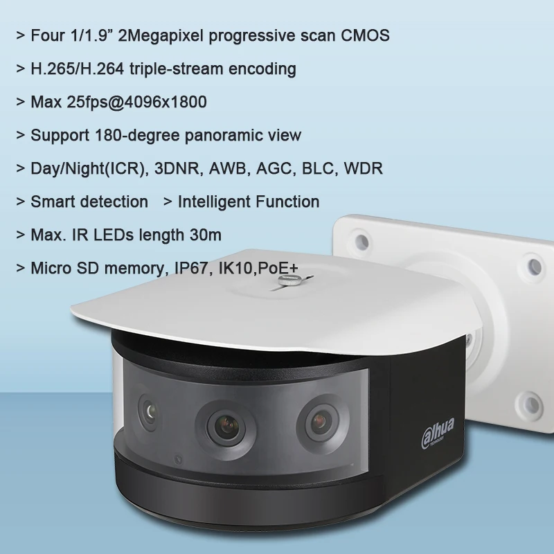 Сетевой видеорегистратор Dahua IPC-PFW8802-A180 2MP мульти-Сенсор панорамный круглые инфракрасные сетевые Камера с макс ИК светодиодный длина возможностью погружения на глубину до 30 м IP Камера IPC-PFW8802-A180