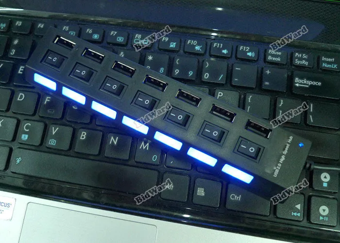 tradecode 7 Port ON OFF Switch USB 2.0 HUB Hi-Speed Laptop PC #26[Black] [Hot] | Компьютеры и офис