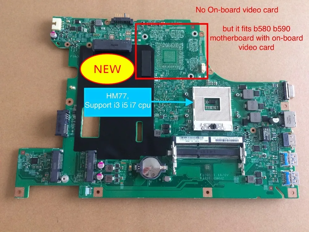 

NEW For Lenovo B590 B580 V580C 55.4YA01.001 Laptop PC Motherboard