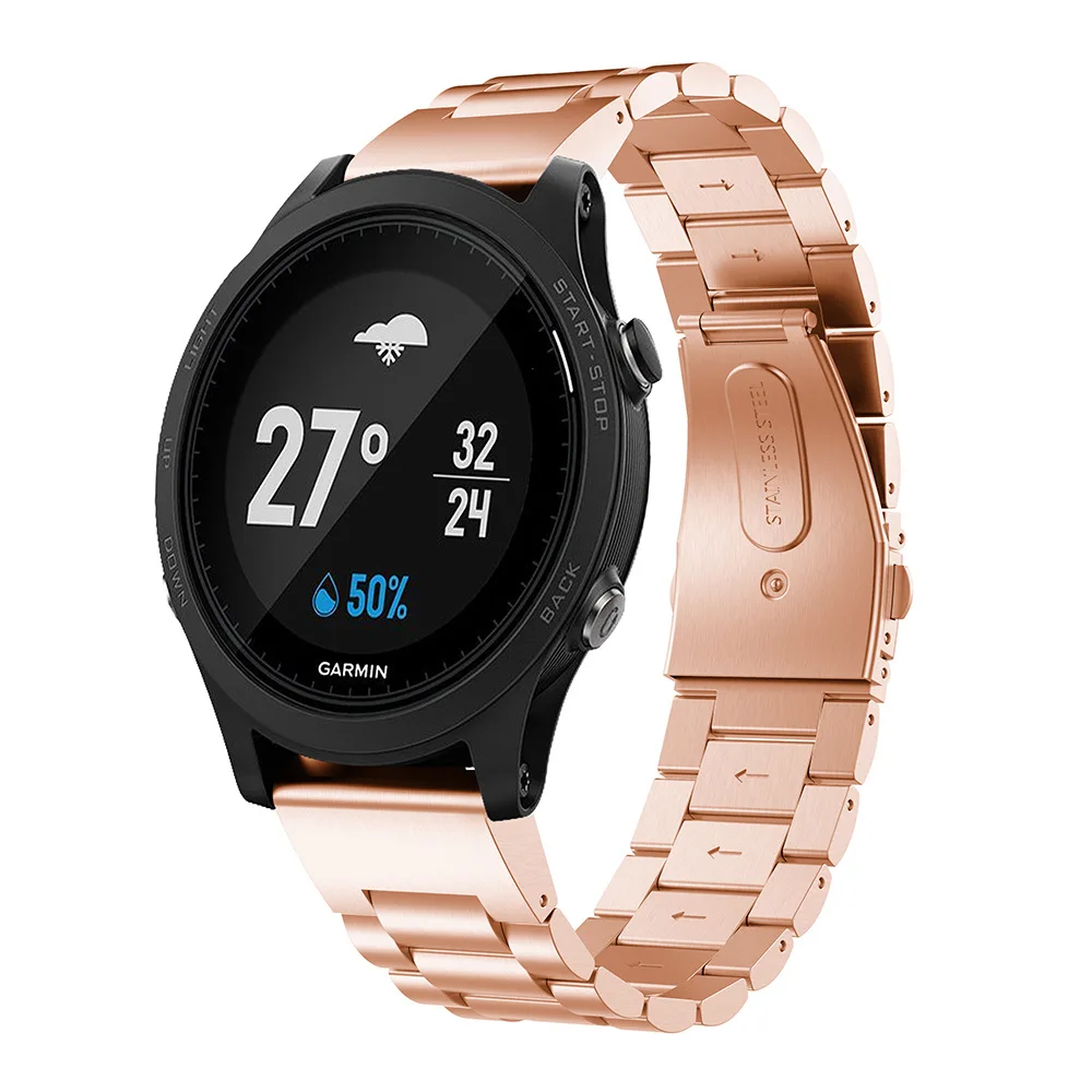 Rose Gold 20 мм 22 26 Нержавеющая сталь ремешок для Garmin forerunner Fenix 3 5 935 5X 5S Quick Release смотреть группы браслет - Цвет ремешка: Rose Gold
