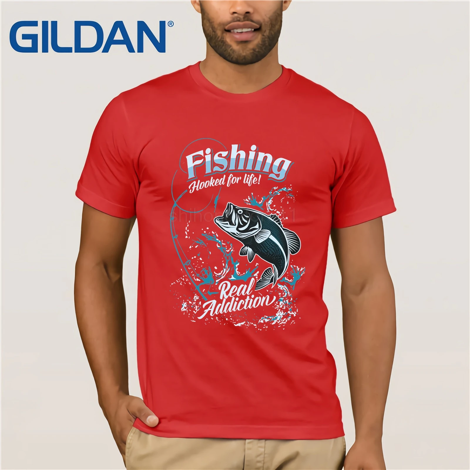 Футболка Fishinger Fooked For Life Red Addiction большие размеры предхлопковые футболки с