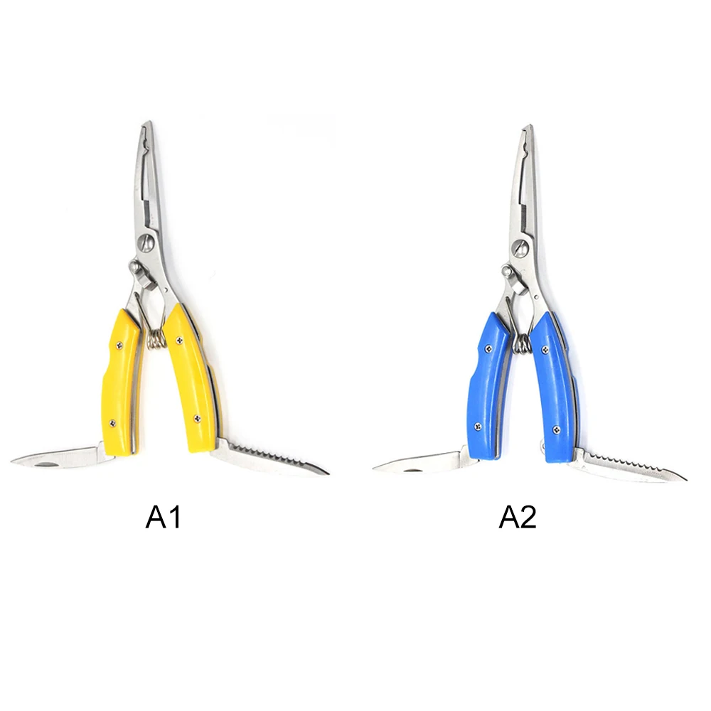 Нержавеющая сталь синий/желтый цвет рыболовные Захваты плоскогубцы для приманок Многофункциональные Ножницы Триммер для троса рыболовные инструменты