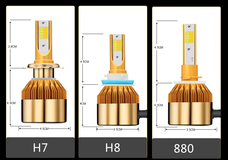 Светодиодная лампа для автомобильных фар H11 H4 H3 9005 9006 H7 6000K 3000K двухцветная