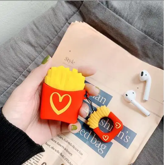 for Apple Airpods Силиконовый чехол с попкорном, наушники для Apple Airpods, Bluetooth, беспроводные наушники, защитный чехол, коробка для Air Pods, наушники, сумка - Цвет: for Apple Airpods