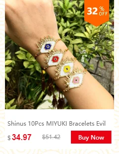 Shinus 5 шт./партия Miyuki Браслеты Женские лошадиные браслеты летние ювелирные изделия Pulseras Mujer веревка дружбы Delica бусины ручной работы