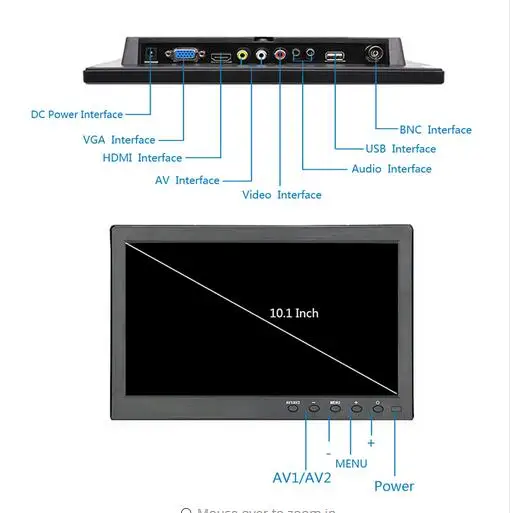 Podofo 15 &quotIPS LCD HD монитор тв и компьютер дисплей 1080P 1024x768 цветной экран камера видео