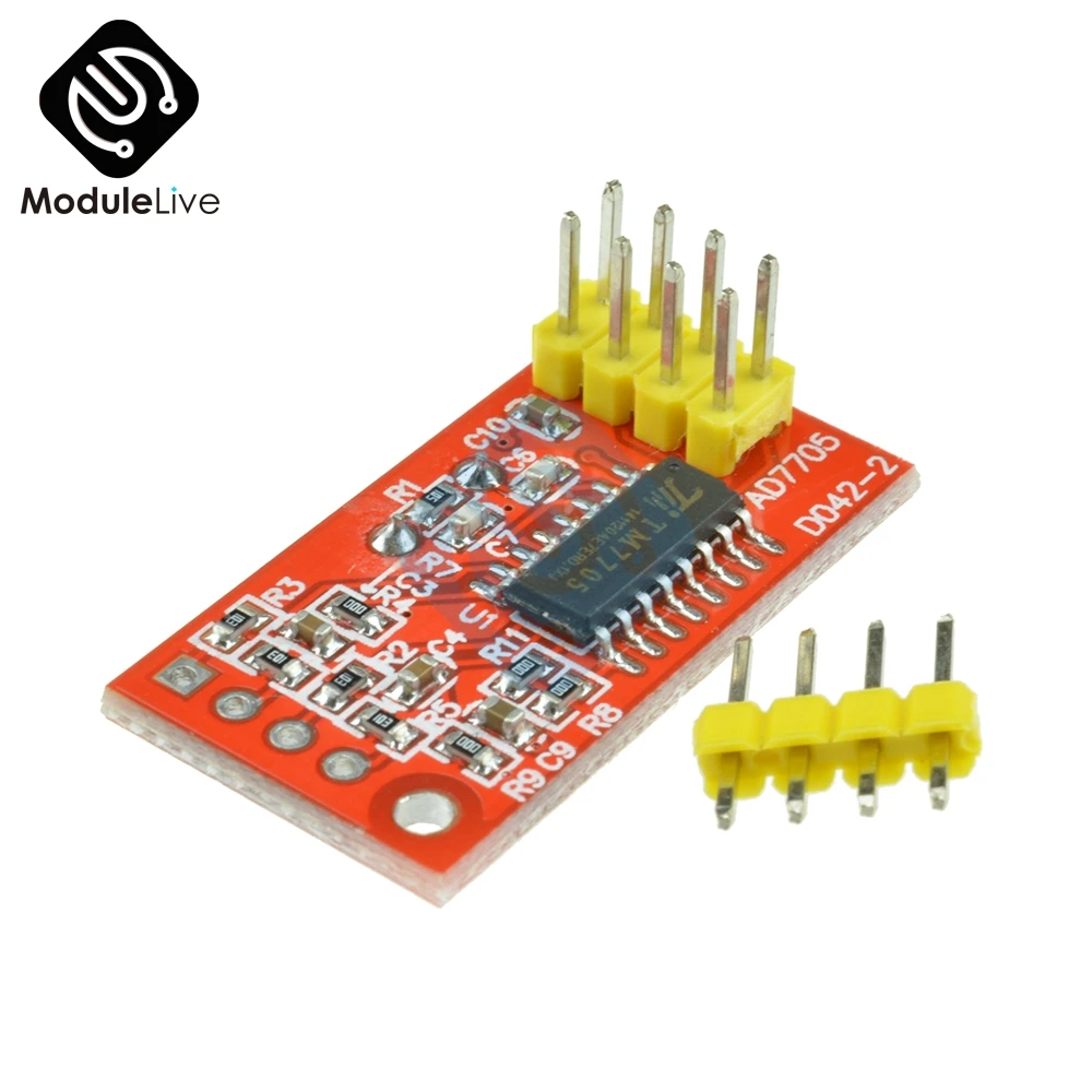 

AD7705 Dual 16 bit ADC data acquisition module programmable input gain SPI interface