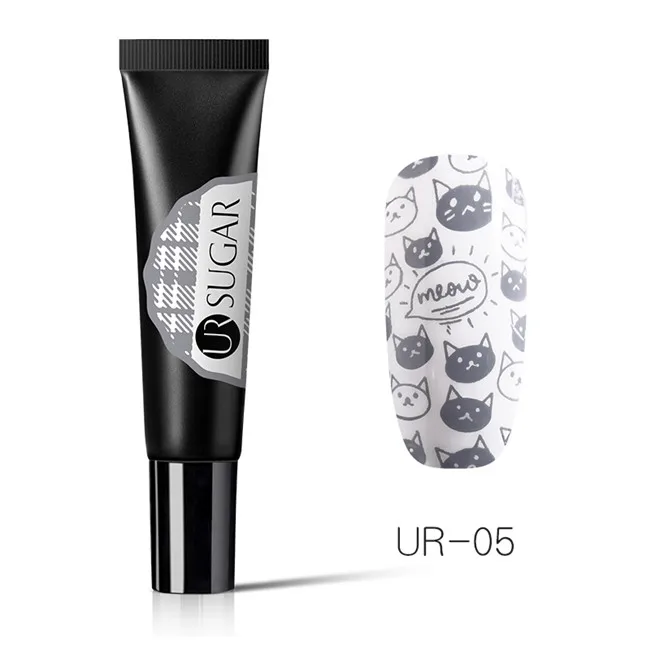 UR-05 Ur Sugar 8 мл Блестящий штамповочный Гель-лак для ногтей цветной штамповочный Гель-лак замачиваемый УФ-Гель-лак для пластина для стемпинга для нейл-арта - Цвет: UR-05