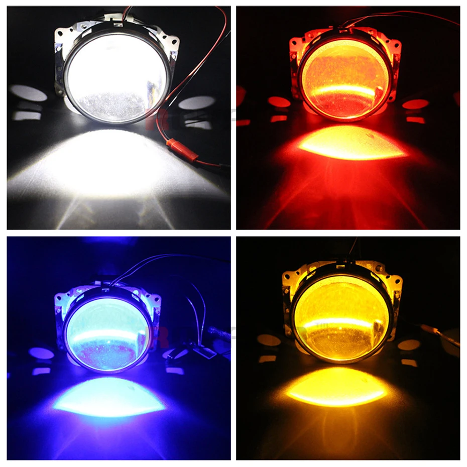 Светодиодный фонарь для автомобиля ROYALIN, DRL, Devil Eyes, мотоцикл, Demon Evil Eyes, 2,5 фары, мини-проектор, объектив H1 w/контроллер выключения, провода DIY