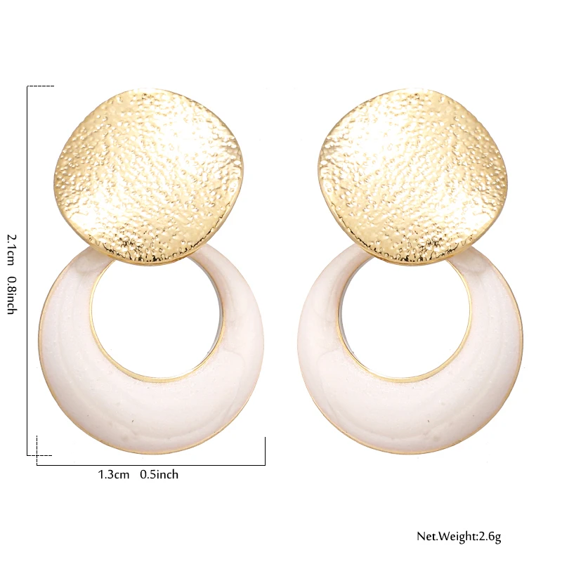 YMYW New Korean Small Geometric Enamel Sweet Earrings Exquisite Copper Charm Oorbellen Brincos 2019 for Women Party Jewelry Gift | Украшения