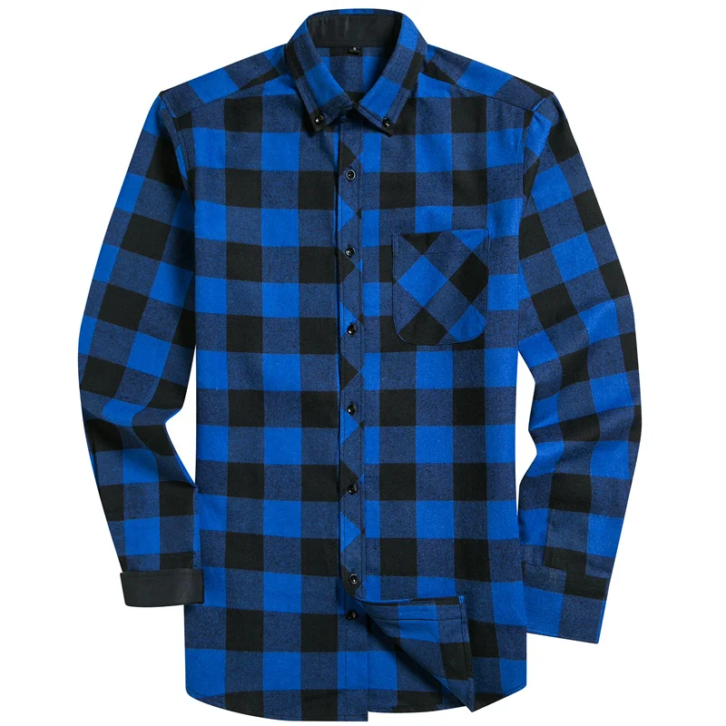 2019 New Men's Plaid Flannel Shirt Slim Fit Soft Comfortable Spring Male Brand Business Casual Long-sleeved Shirts | Мужская одежда